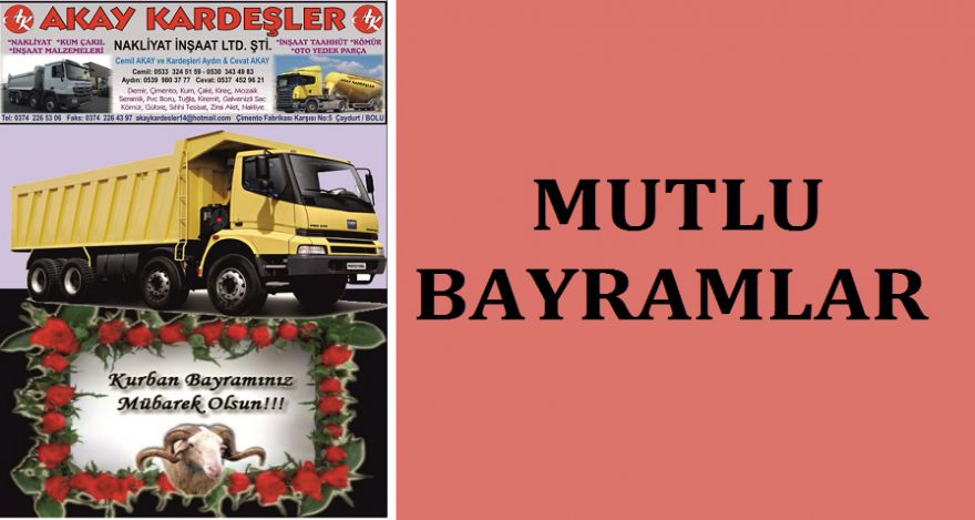 KURBAN BAYRAMINIZ MÜBAREK OLSUN