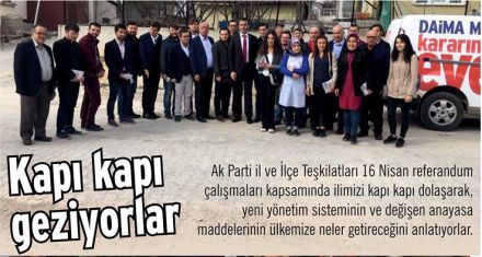 Kapı kapı geziyorlar