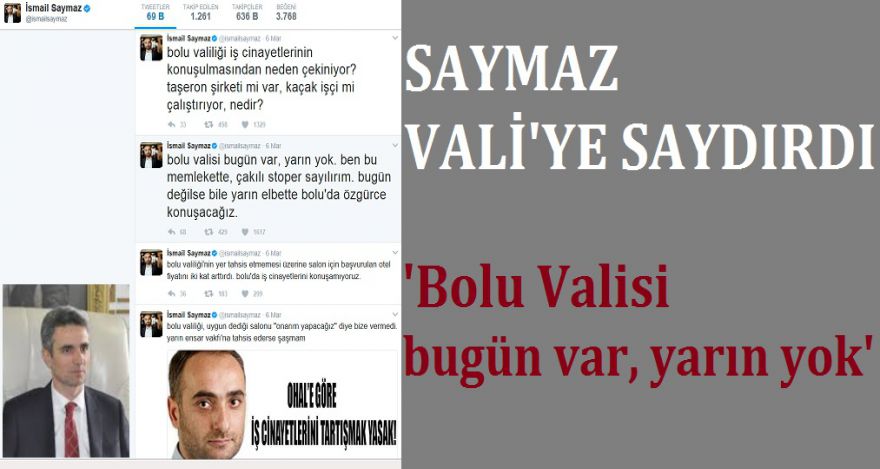 SAYMAZ VALİ YE SAYDIRDI