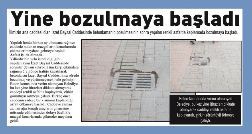 Yine bozulmaya başladı