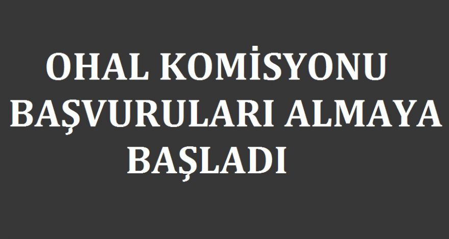 OHAL KOMİSYONU BAŞVURULARI ALMAYA BAŞLADI