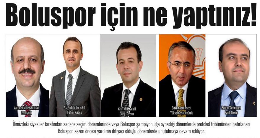Boluspor için ne yaptınız!