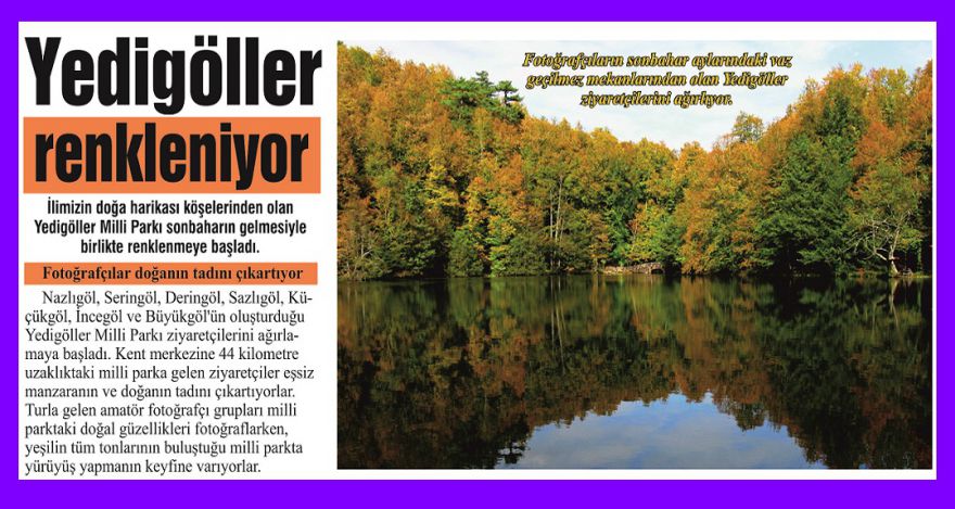 Yedigöller renkleniyor