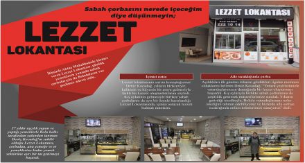 Sabah çorbasını nerede içeceğim diye düşünmeyin; LEZZET LOKANTASI 