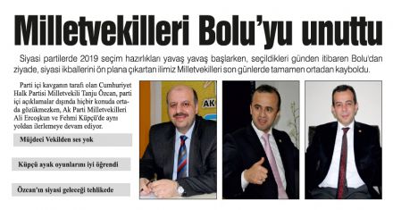 Milletvekilleri Bolu'yu unuttu