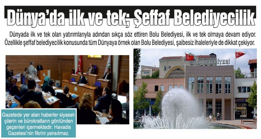 Dünya'da ilk ve tek; Şeffaf Belediyecilik
