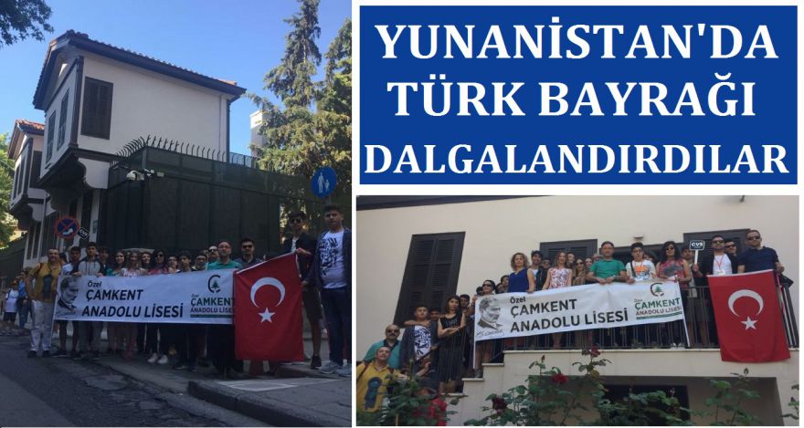 Yunanistan'da TÜRK Bayrağı Dalgalandırdılar