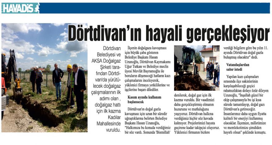 Dörtdivan'ın hayali gerçekleşiyor