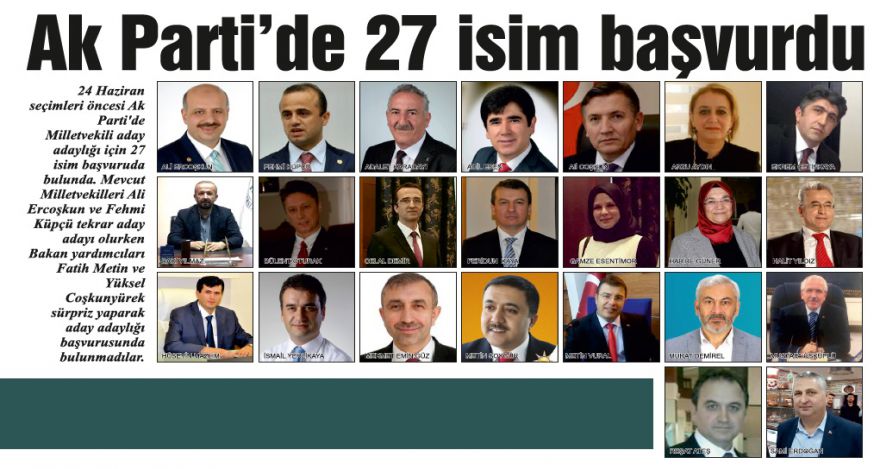 Ak Parti'de 27 isim başvurdu