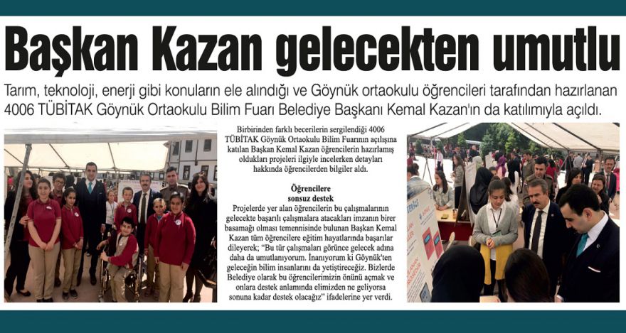 Başkan Kazan gelecekten umutlu