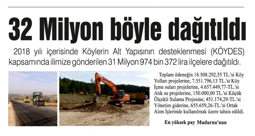 32 Milyon böyle dağıtıldı