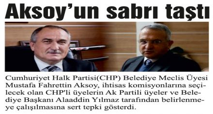 Aksoy'un sabrı taştı 
