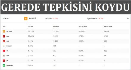 Gerede tepkisini koydu