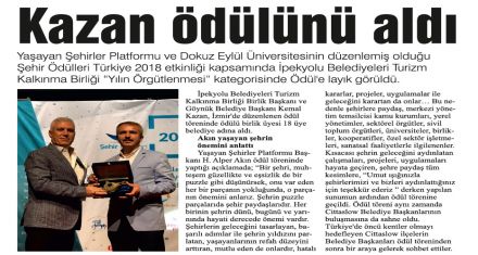 Kazan ödülünü aldı 