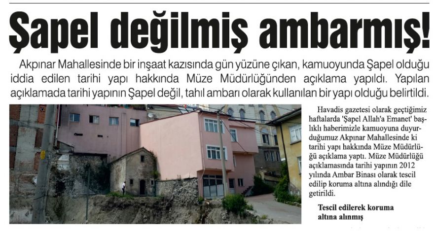 Şapel değilmiş ambarmış!