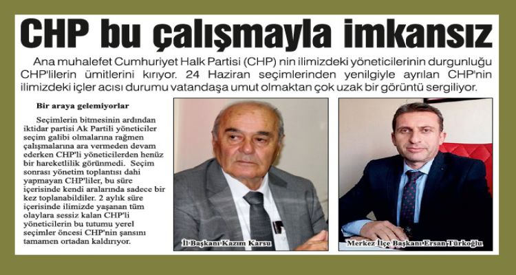 CHP bu kafayla olmaz!