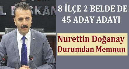 8 İLÇE 2 BELDE DE 45 ADAY ADAYI