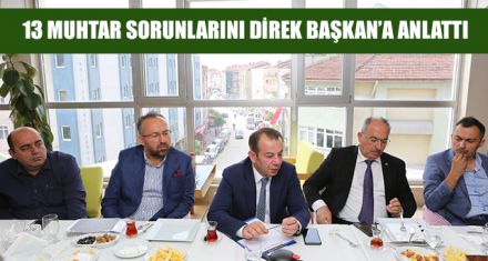 13 MUHTAR SORUNLARINI DİREK BAŞKAN'A ANLATTI