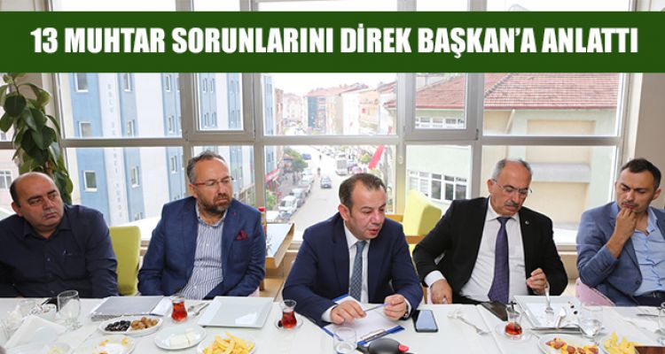 13 MUHTAR SORUNLARINI DİREK BAŞKAN'A ANLATTI