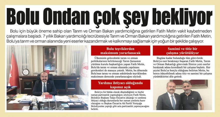 Bolu bu şansı değerlendirmeli
