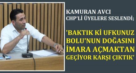 AVCI; ‘BİZ BOLU'NUN DOĞASINI İMARA AÇAN UFKUNUZA KARŞI ÇIKTIK'