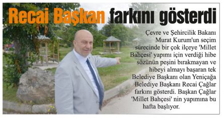 Yeniçağa Millet Bahçesine kavuşuyor