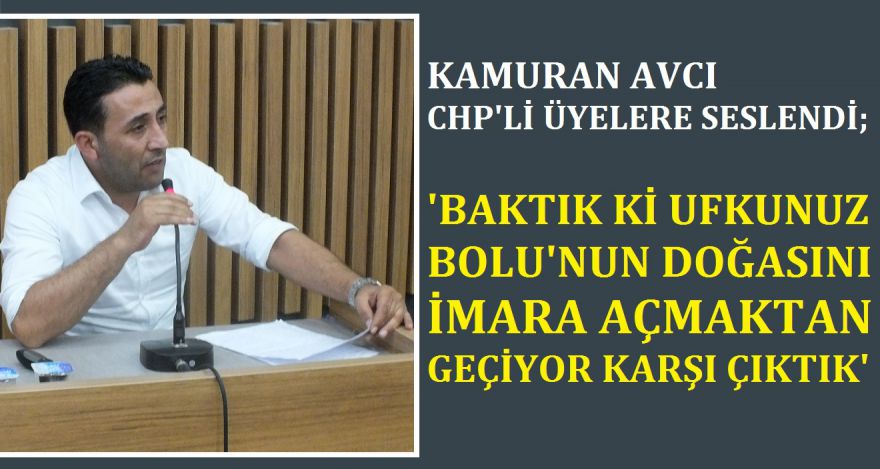 AVCI; ‘BİZ BOLU'NUN DOĞASINI İMARA AÇAN UFKUNUZA KARŞI ÇIKTIK'