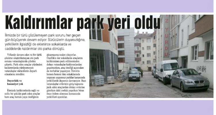 Kaldırımlar park yeri oldu