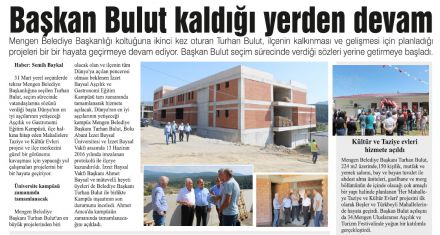 Başkan Bulut kaldığı yerden devam