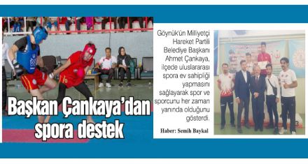 Başkan Çankaya'dan spora destek  