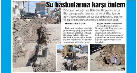 Su baskınlarına karşı önlem  