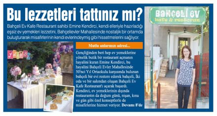 Evde yediğiniz yemekleri unutturan restaurant