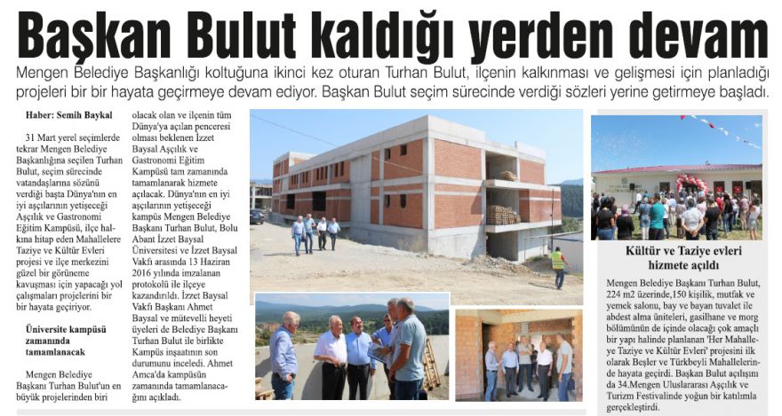Başkan Bulut kaldığı yerden devam