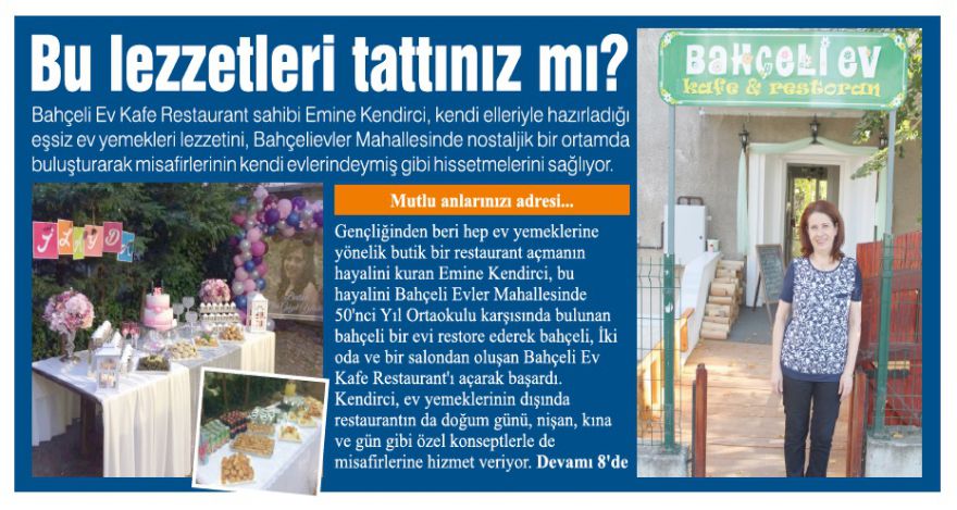 Evde yediğiniz yemekleri unutturan restaurant