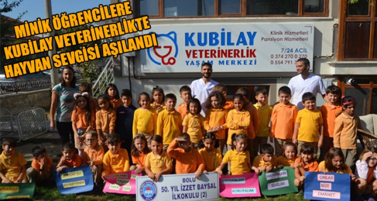 MİNİK ÖĞRENCİLERE KUBİLAY VETERİNERLİKTE HAYVAN SEVGİSİ AŞILANDI