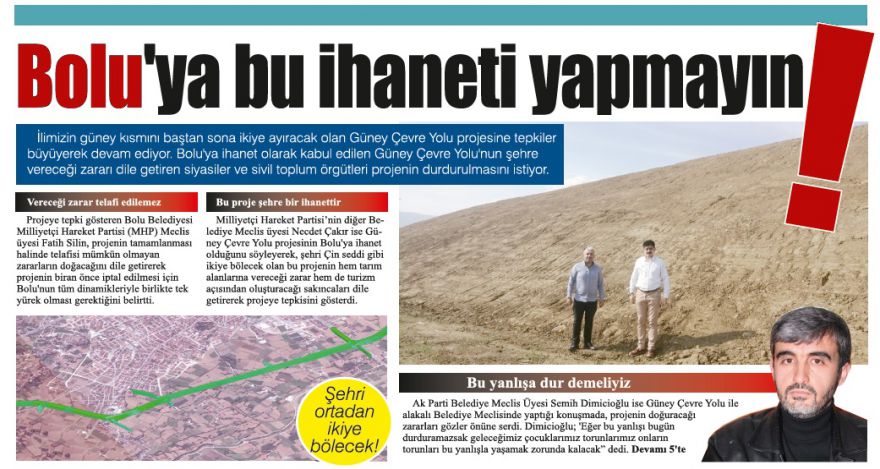 Bolu'nun kalbine bu hançeri saplamayın!