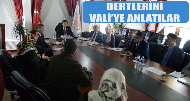 DERTLERİNİ VALİ'YE ANLATILAR
