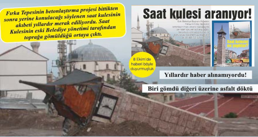Saat Kulesini yola gömmüşler!