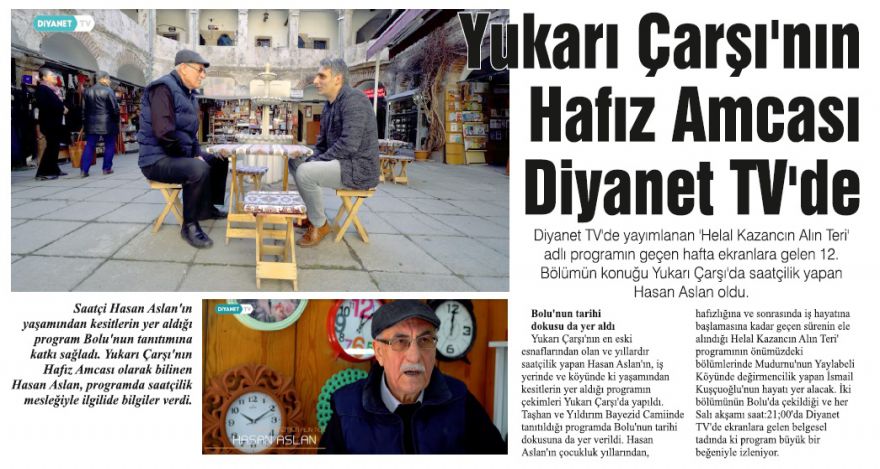 Yukarı Çarşı'nın Hafız Amcası Diyanet TV'de