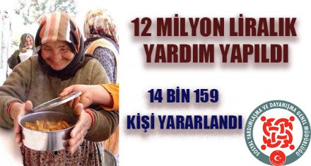 12 MİLYON 946 BİN LİRALIK YARDIM YAPILDI