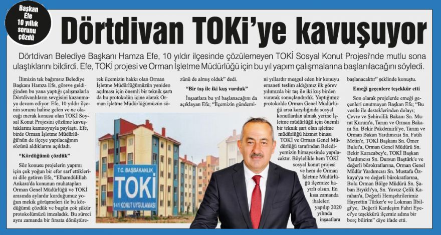 Başkan Efe 10 yıllık sorunu çözdü