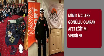 GÖNÜLLÜLERDEN MİNİK İZCİLERE AFET EĞİTİMİ