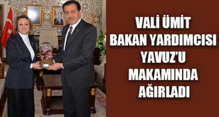 VALİ ÜMİT BAKAN YARDIMCISI YAVUZ'U MAKAMINDA AĞIRLADI