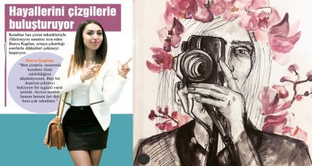 Gezdiği gördüğü her şeyi çiziyor