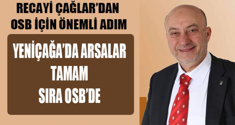 YENİÇAĞA'DA ARSALAR TAMAM SIRA OSB'DE