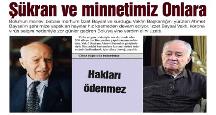 Şükran ve minnetimiz Onlara