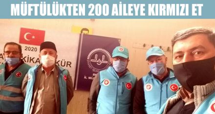 MÜFTÜLÜKTEN 200 AİLEYE KIRMIZI ET