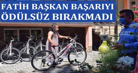 Dereceye giren öğrencilere bisiklet