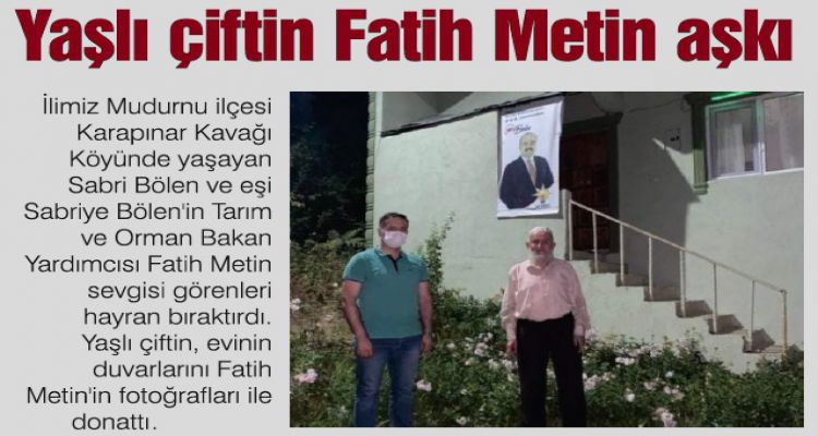 Yaşlı çiftin Fatih Metin aşkı