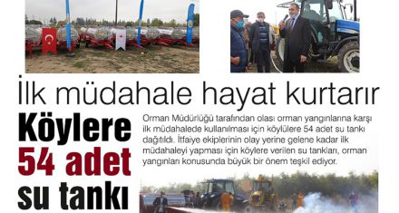 KÖYLERE 54 ADET SU TANKI